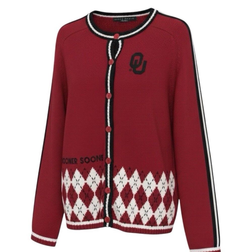 Vintage Oklahoma Sooners Women’s Cardigan Sweater Size Medium
